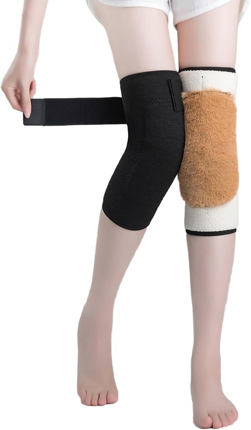 PURFUN Men Women Thick Wool Leg Warmers Winter Thermal Rheumatic Arthritis Ski Cycling Knee Braces Leg Sleeves Wraps Support - Image 3